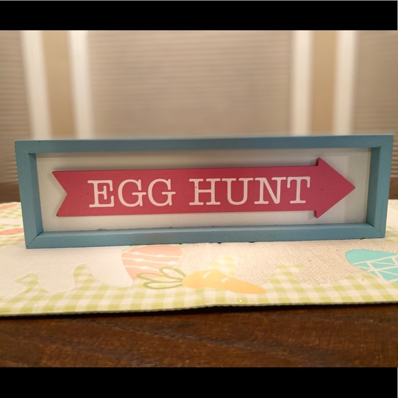 Easter Egg Hunt Sign, Blue & Pink Arrow Egg Hunt Decor Sign, Tabletop or Wall - Picture 6 of 12